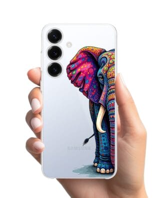 Etui do Samsung Galaxy S25 Plus przeźroczyste, silikonowe Flexi, Dzika Mandala, Słoń