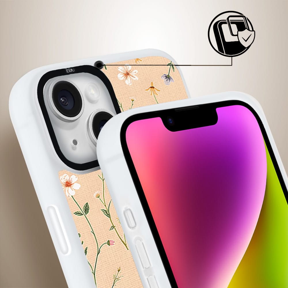 Etui do iPhone 14 Plus IBIZU DropGuard Matt z MagSafe, Pastel Bloom, Koralowa łąka - obrazek 3