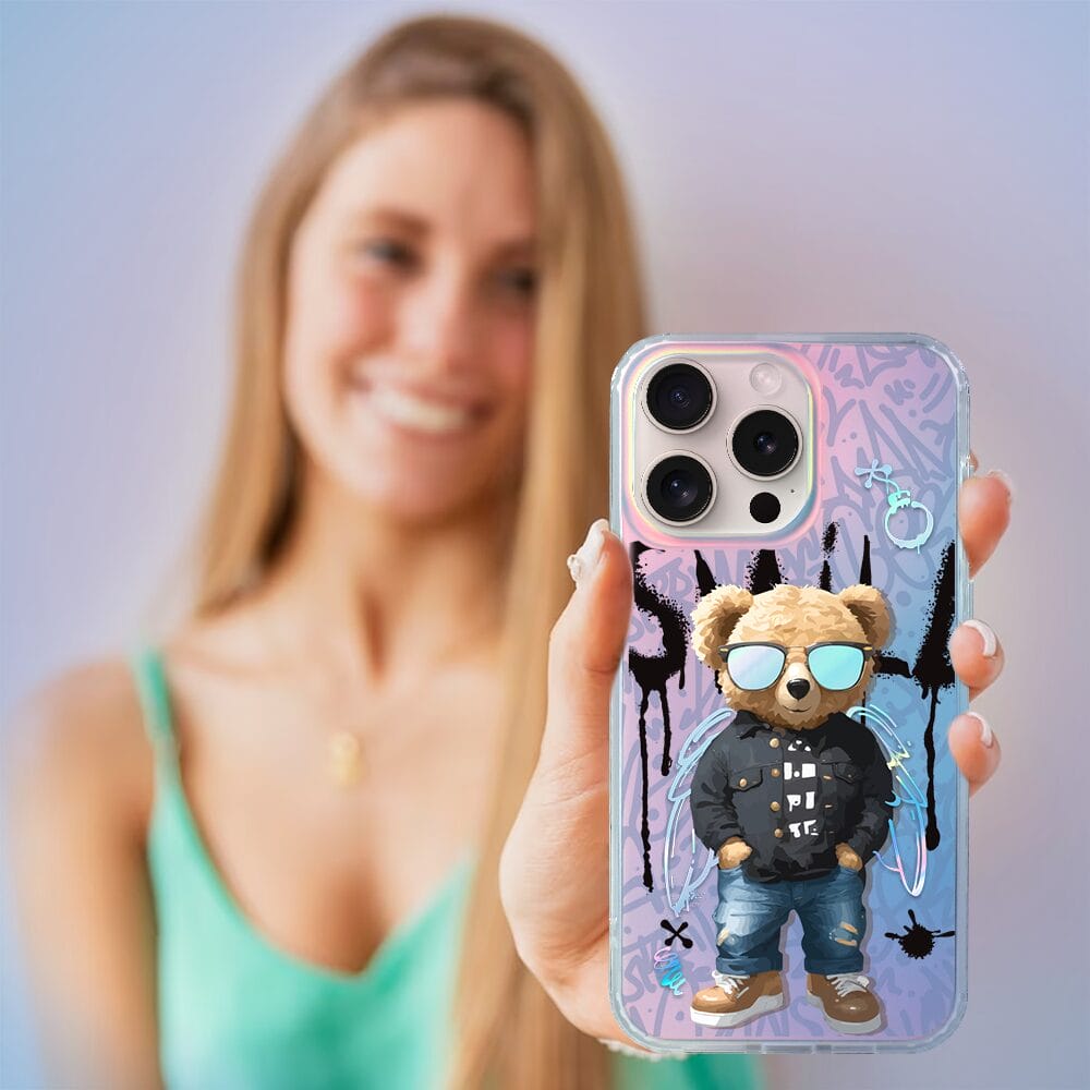 Etui do iPhone 14 Pro IBIZU California Sunset, zmieniające kolor, Graffiti Boy, artystyczny miś - obrazek 5