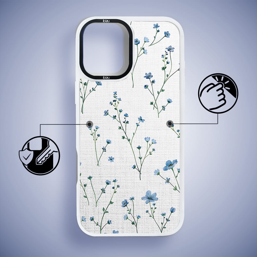 Etui do iPhone 16 IBIZU DropGuard Matt z MagSafe, Pastel Bloom, Niebieski sen - obrazek 7