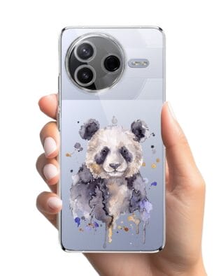 Etui do Xiaomi POCO F7 Pro przeźroczyste, silikonowe Flexi, Akwarelowe Zoo, Panda