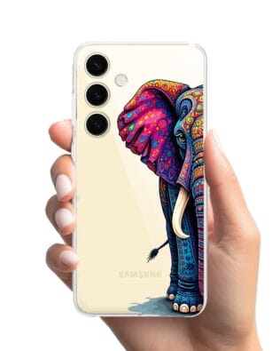 Etui do Samsung Galaxy S24 Plus przeźroczyste, silikonowe Flexi, Dzika Mandala, Słoń