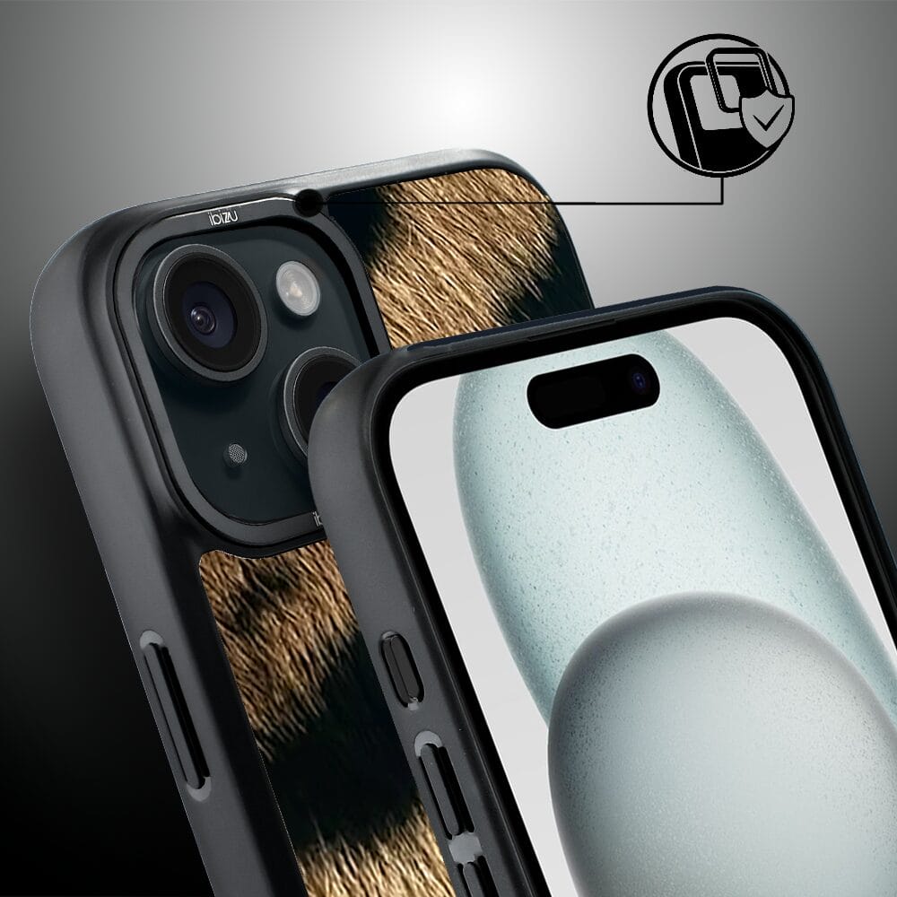 Etui do iPhone 15 IBIZU DropGuard Matt z MagSafe, Zew Natury, Lampart - obrazek 3