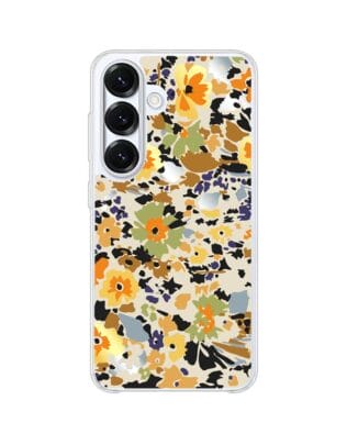 Etui do Samsung Galaxy S25 Plus z MagSafe przeźroczyste, silikonowe Flexi, malowane kwiatki