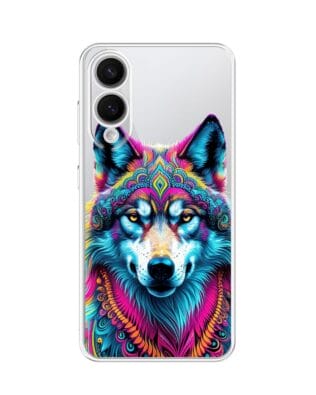 Etui do Samsung Galaxy S25 Edge przeźroczyste, silikonowe Flexi, Dzika Mandala, Wilk