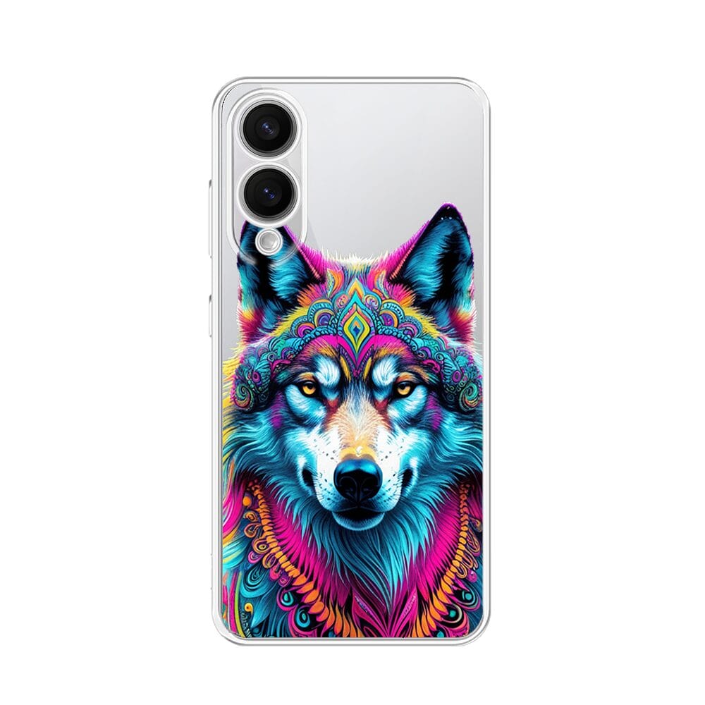 Etui do Samsung Galaxy S25 Edge przeźroczyste, silikonowe Flexi, Dzika Mandala, Wilk