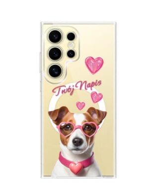 Etui do Samsung Galaxy S24 Ultra z MagSafe przeźroczyste, silikonowe Flexi, Puppy Love, pies rasy Jack Russell Terrier