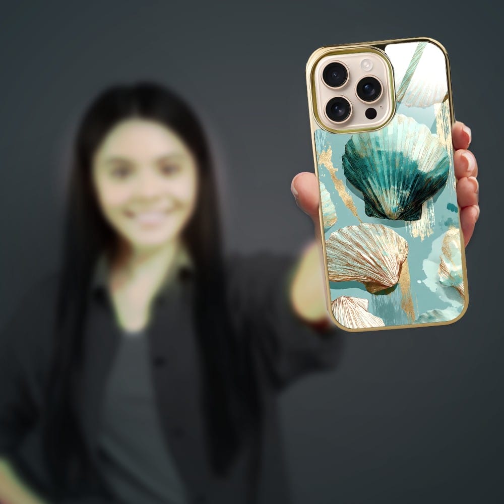 Etui do iPhone 16 Pro Max IBIZU Elite Glass z MagSafe Morze, Turkusowy skarb, złote - obrazek 6