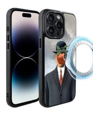 Etui do iPhone 14 Pro IBIZU DropGuard Matt z MagSafe, Rene Magritte, syn człowieczy