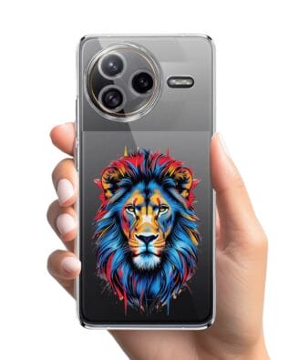 Etui do Xiaomi POCO F7 Ultra przeźroczyste, silikonowe Flexi, Dzika Mandala, Lew