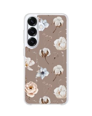 Etui do Samsung Galaxy S25 Plus z MagSafe przeźroczyste, silikonowe Flexi, akwarelowe kwiatki