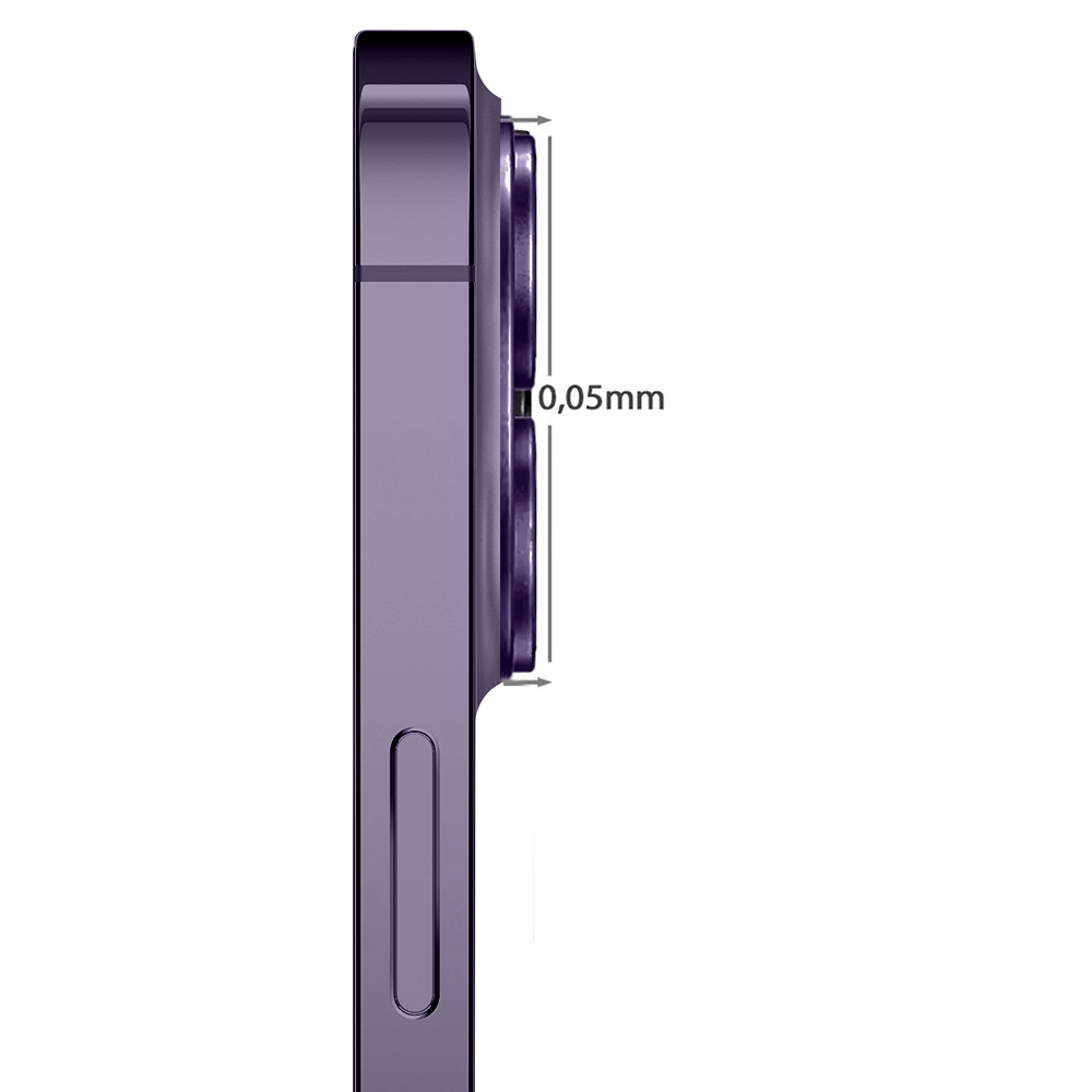 Metalowa osłona na cały aparat z wbudowanymi szkłami do iPhone 14 Pro Max, purpurowa - obrazek 3