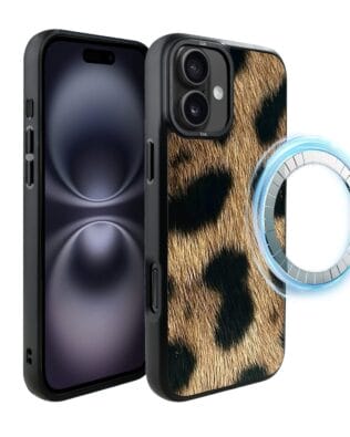 Etui do iPhone 16 IBIZU DropGuard Matt z MagSafe, Zew Natury, Lampart