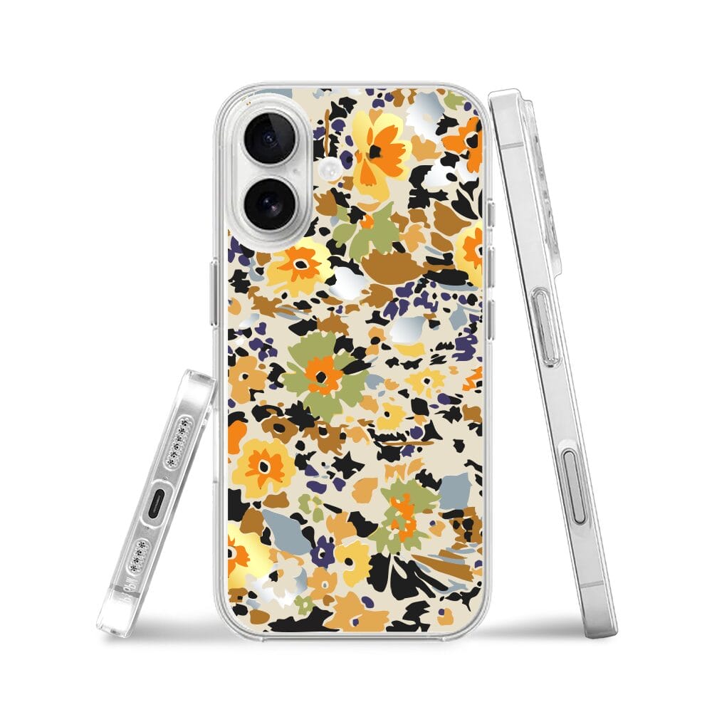 Etui do iPhone 16 przeźroczyste, silikonowe Flexi, malowane kwiatki - obrazek 3