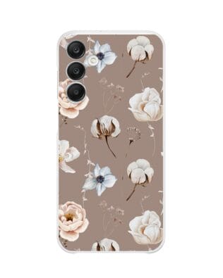 Etui do Samsung Galaxy A25 5G przeźroczyste, silikonowe Flexi, akwarelowe kwiatki