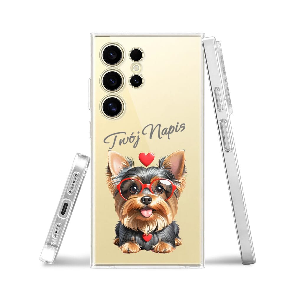 Etui do Samsung Galaxy S24 Ultra przeźroczyste, silikonowe Flexi, Puppy Love, pies rasy York - obrazek 3