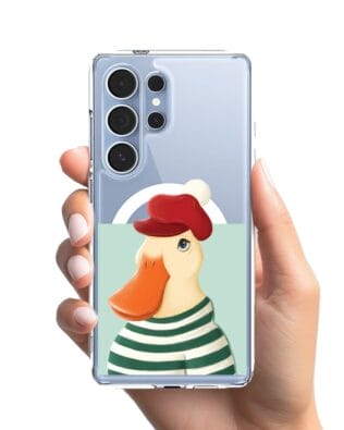 Etui do Samsung Galaxy S25 Ultra z MagSafe przeźroczyste, silikonowe Flexi, kaczuszka