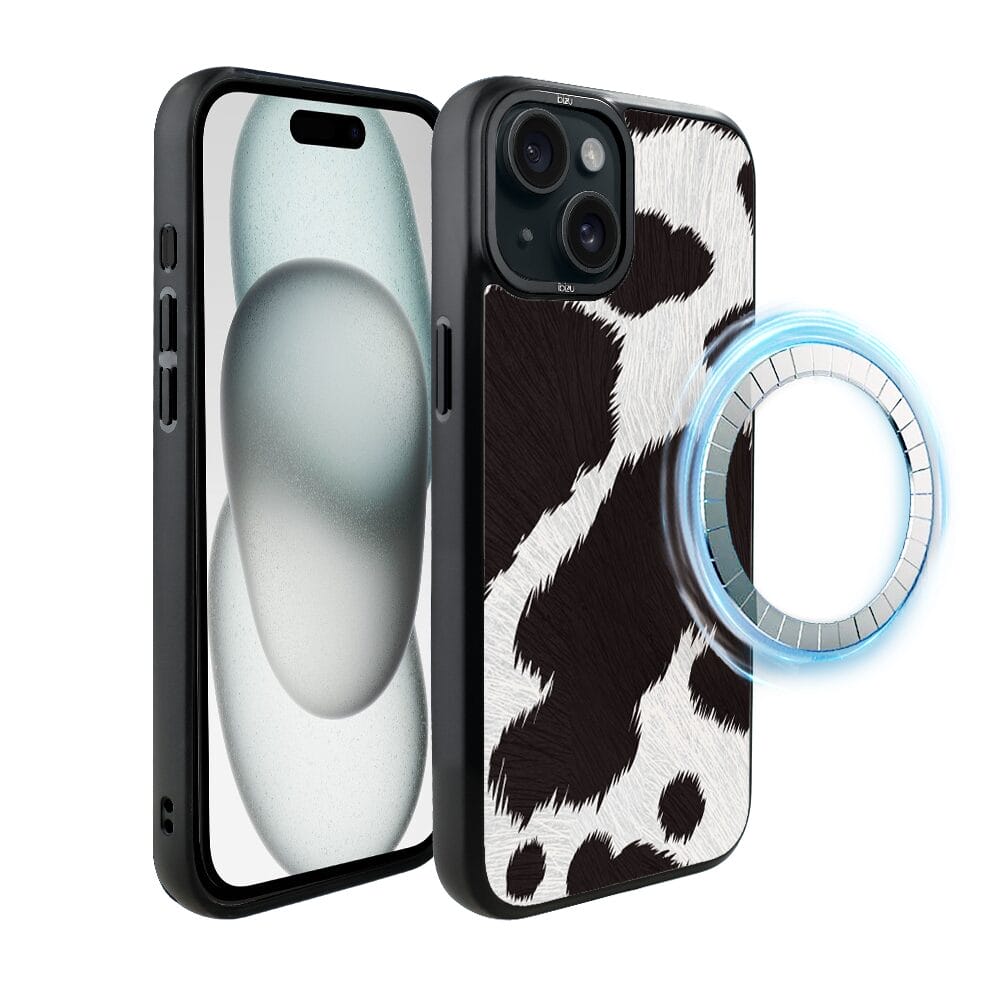 Etui do iPhone 15 IBIZU DropGuard Matt z MagSafe, Zew Natury, Polska Krowa