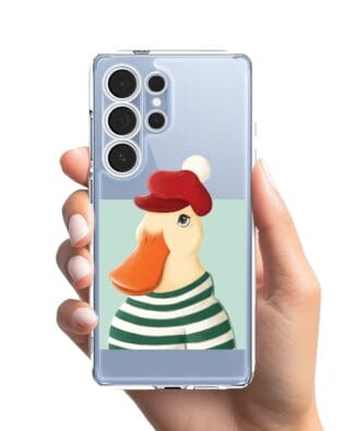 Etui do Samsung Galaxy S25 Ultra przeźroczyste, silikonowe Flexi, kaczuszka