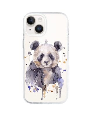 Etui do iPhone 13 z MagSafe przeźroczyste, silikonowe Flexi, Akwarelowe Zoo, Panda