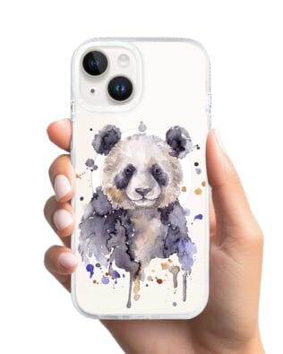 Etui do iPhone 13 z MagSafe przeźroczyste, silikonowe Flexi, Akwarelowe Zoo, Panda
