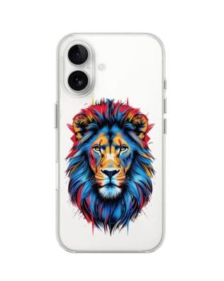 Etui do iPhone 16 Plus przeźroczyste, silikonowe Flexi, Dzika Mandala, Lew
