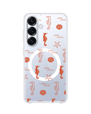 Etui do Samsung Galaxy S25 z MagSafe przeźroczyste, silikonowe Flexi, wakacyjne wzory