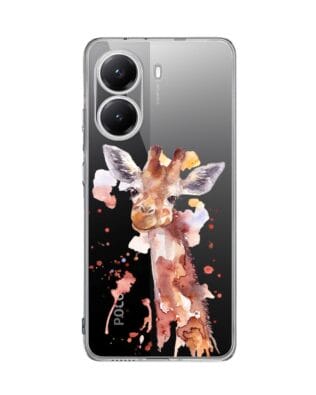 Etui do Xiaomi POCO X7 Pro przeźroczyste, silikonowe Flexi, Akwarelowe Zoo, Żyrafa