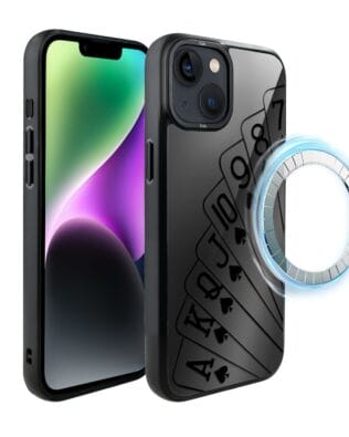 Etui do iPhone 14 IBIZU DropGuard Matt z MagSafe, Midnight, Karty do gry