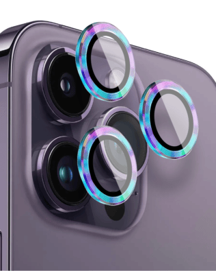 Metalowa osłona obiektywu aparatu ze szkła hartowanego 9H do iPhone 14 Pro Max, 1 zestaw, kameleon