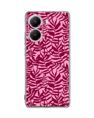 Etui do Xiaomi POCO X7 Pro przeźroczyste, silikonowe Flexi, bordowe liście