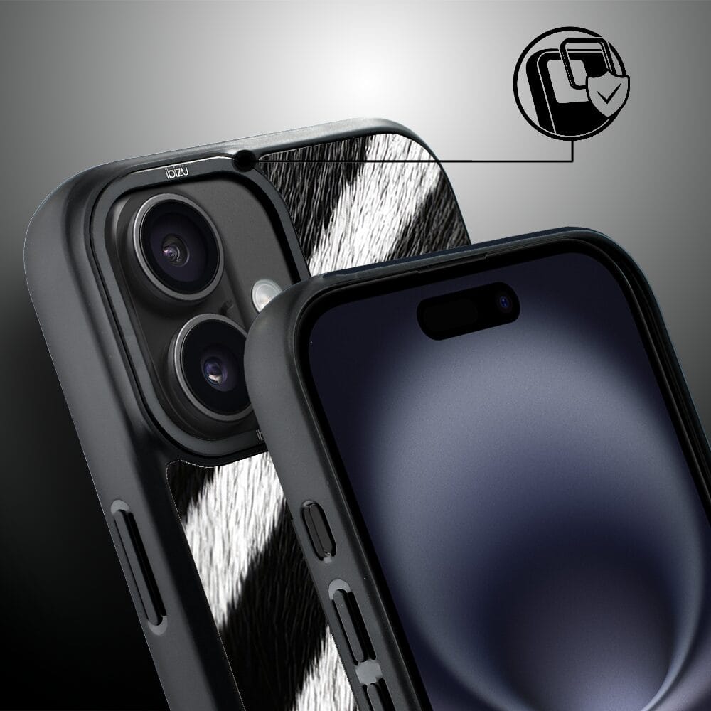 Etui do iPhone 16 IBIZU DropGuard Matt z MagSafe, Zew Natury, Zebra - obrazek 3