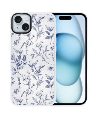 Etui do iPhone 15 IBIZU DropGuard Matt z MagSafe, Pastel Bloom, Lazurowe szepty