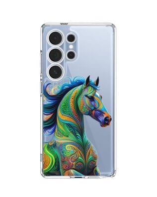 Etui do Samsung Galaxy S25 Ultra przeźroczyste, silikonowe Flexi, Dzika Mandala, Koń