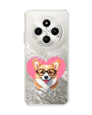 Etui do Xiaomi POCO C75 przeźroczyste, silikonowe Flexi, Puppy Love, pies rasy Corgi