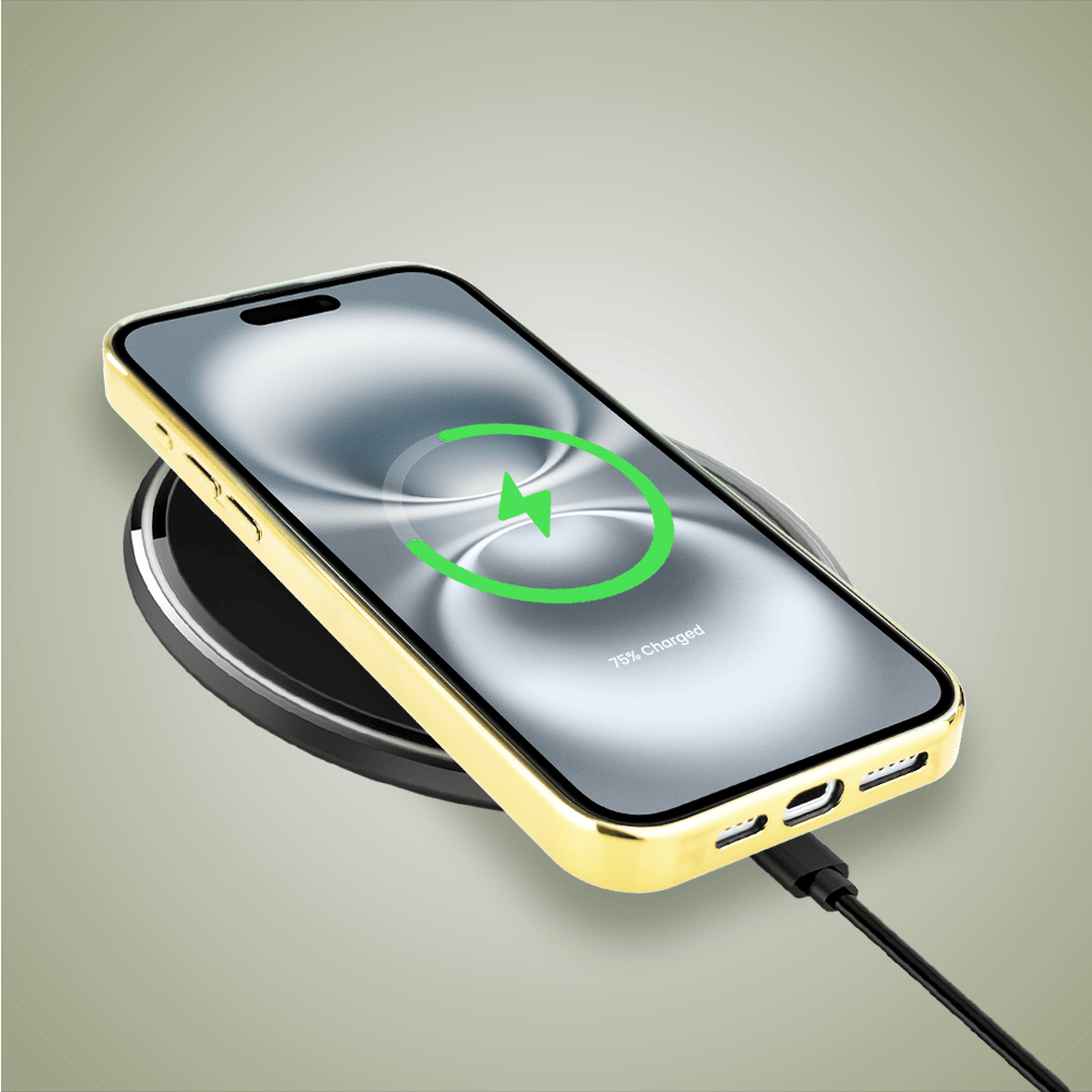 Etui do iPhone 16 IBIZU Elite Glass z MagSafe, Kwiaty, Taniec ważek, złote - obrazek 8