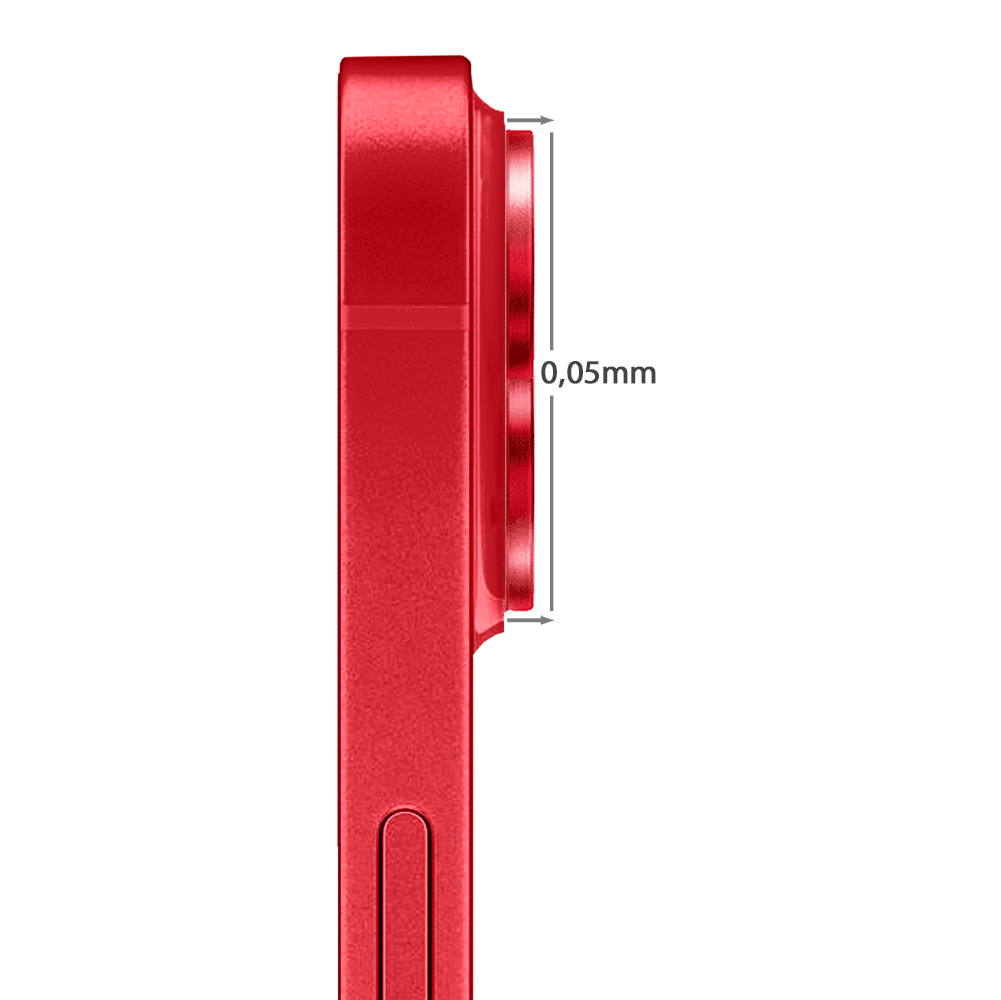 Metalowa osłona obiektywu aparatu ze szkła hartowanego 9H do iPhone 13, 1 zestaw, czerwona - obrazek 3