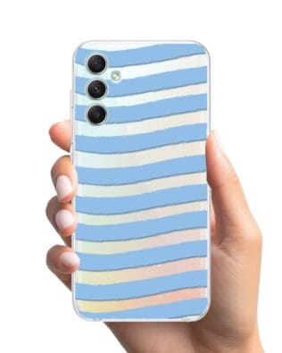 Etui do Samsung Galaxy A34 5G przeźroczyste, silikonowe Flexi, fale morskie