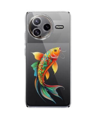 Etui do Xiaomi POCO F7 Ultra przeźroczyste, silikonowe Flexi, Dzika Mandala, Złota ryba