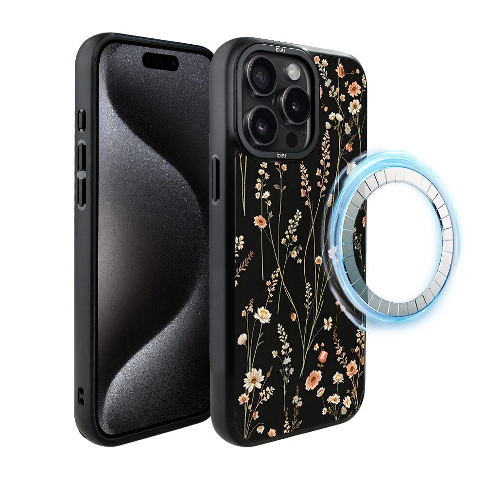 Etui do iPhone 15 Pro IBIZU DropGuard Matt z MagSafe, Pastel Bloom, Północny ogród