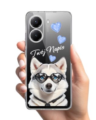 Etui do Xiaomi POCO X7 Pro przeźroczyste, silikonowe Flexi, Puppy Love, pies rasy Husky
