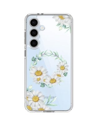 Etui do Samsung Galaxy S24 FE przeźroczyste, silikonowe Flexi, wianek stokrotek