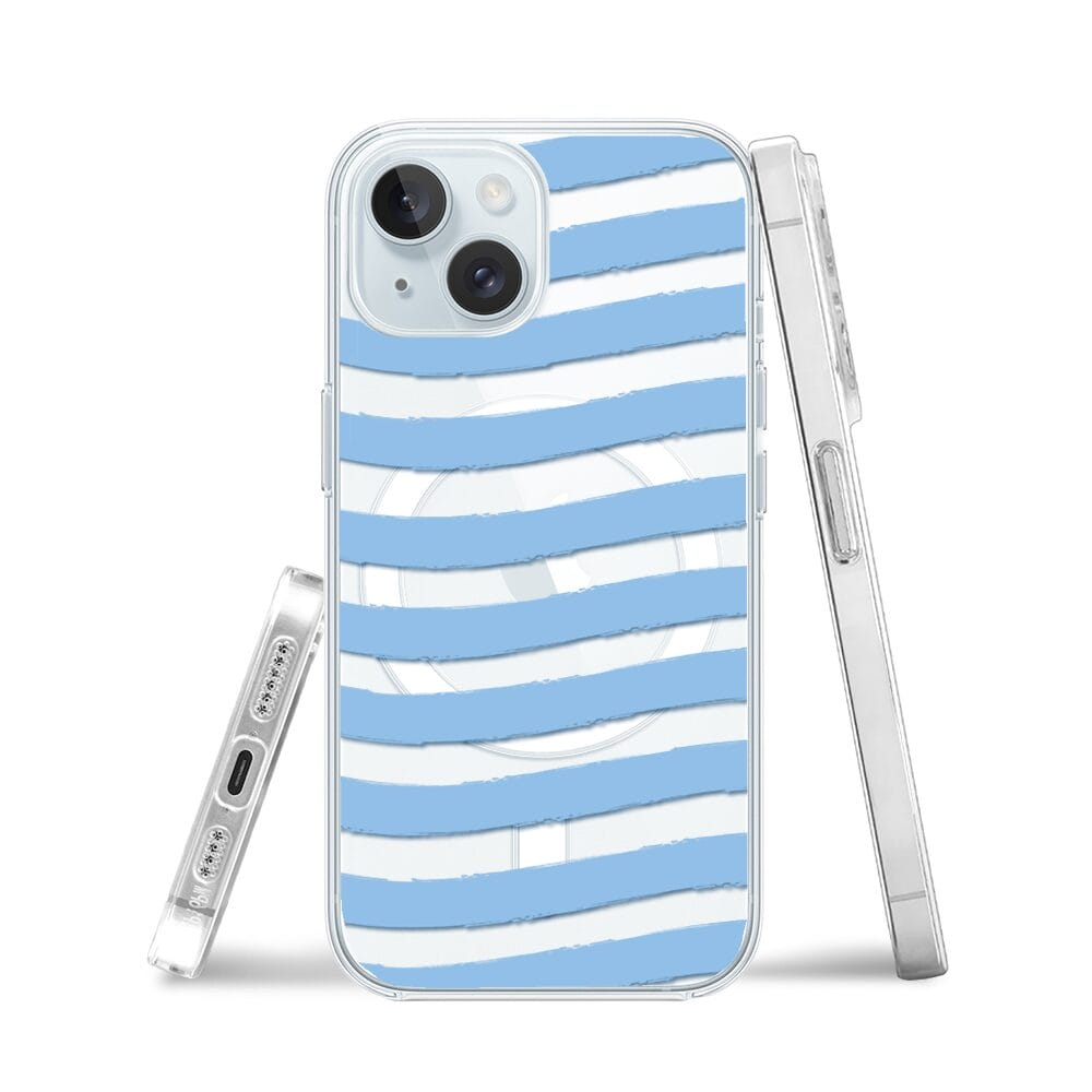 Etui do iPhone 15 z MagSafe przeźroczyste, silikonowe Flexi, fale morskie - obrazek 3