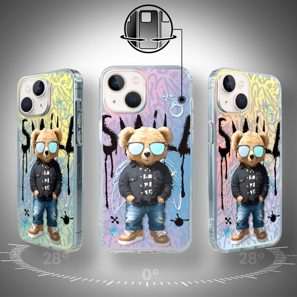 Etui do iPhone 13 IBIZU California Sunset, zmieniające kolor, Graffiti Boy, artystyczny miś - obrazek 6