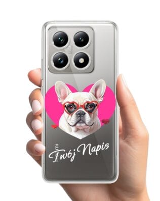 Etui do Xiaomi 14T przeźroczyste, silikonowe Flexi, Puppy Love, pies rasy Buldog Francuski