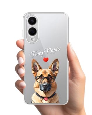 Etui do Samsung Galaxy S25 Edge przeźroczyste, silikonowe Flexi, Puppy Love, pies rasy Owczarek Niemiecki