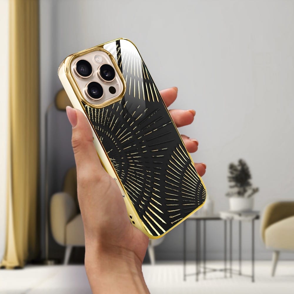 Etui do iPhone 16 Pro Max IBIZU Elite Glass z MagSafe Mistyczne wzory, Boski promień czarne, złote - obrazek 4
