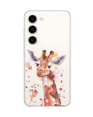 Etui do Samsung Galaxy S23 Plus przeźroczyste, silikonowe Flexi, Akwarelowe Zoo, Żyrafa