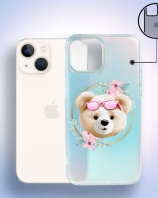 Etui do iPhone 13 IBIZU California Sunset, zmieniające kolor, Flower Queen, miś z kwiatami