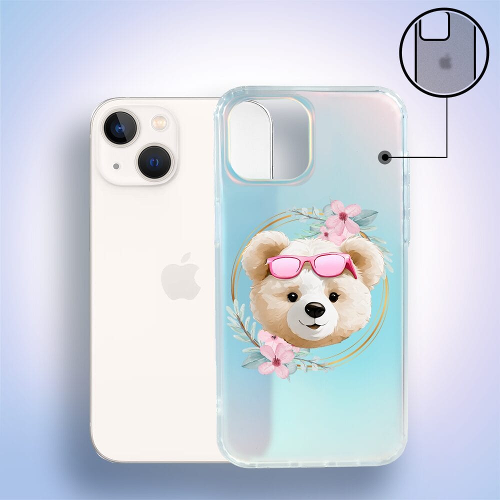 Etui do iPhone 13 IBIZU California Sunset, zmieniające kolor, Flower Queen, miś z kwiatami - obrazek 2